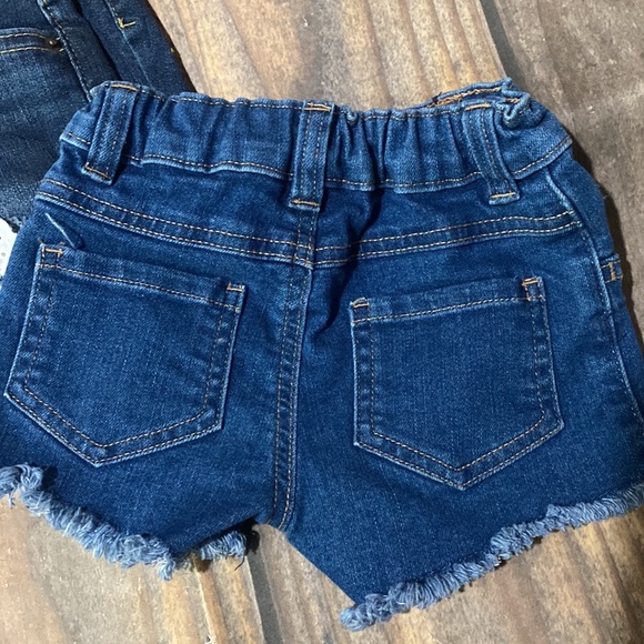 Cat and Jack Girls Denim Shorts stretch shorts 3T and 4T Geranimals White Tank - Picture 12 of 16